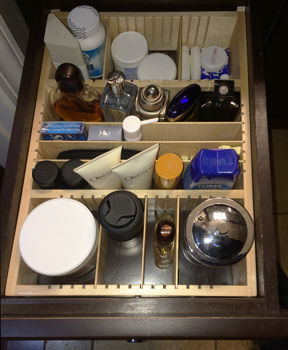 wood bathroom drawer organizer