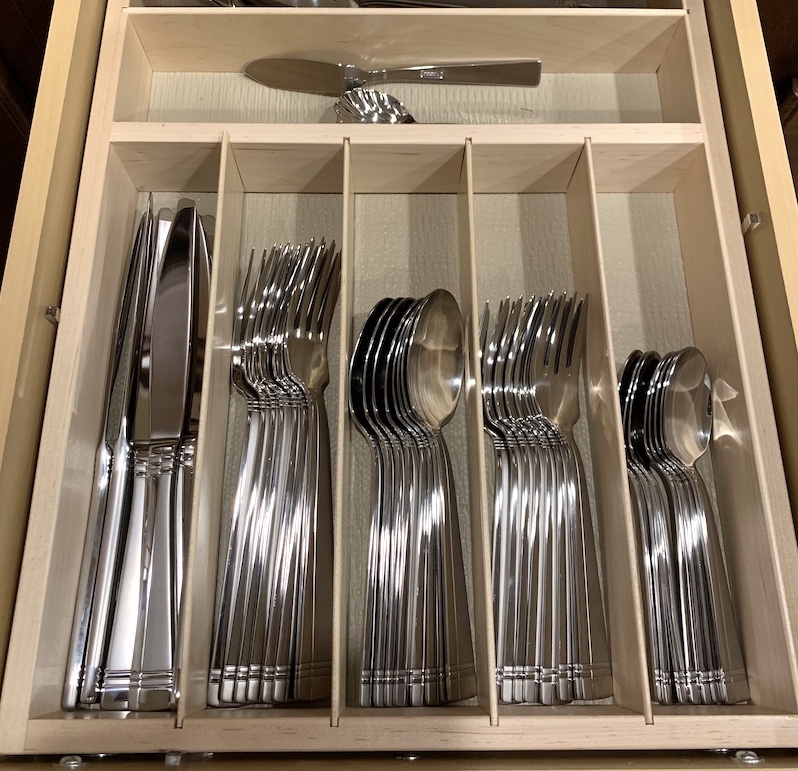 custom maple flatware insert with targeted dividers