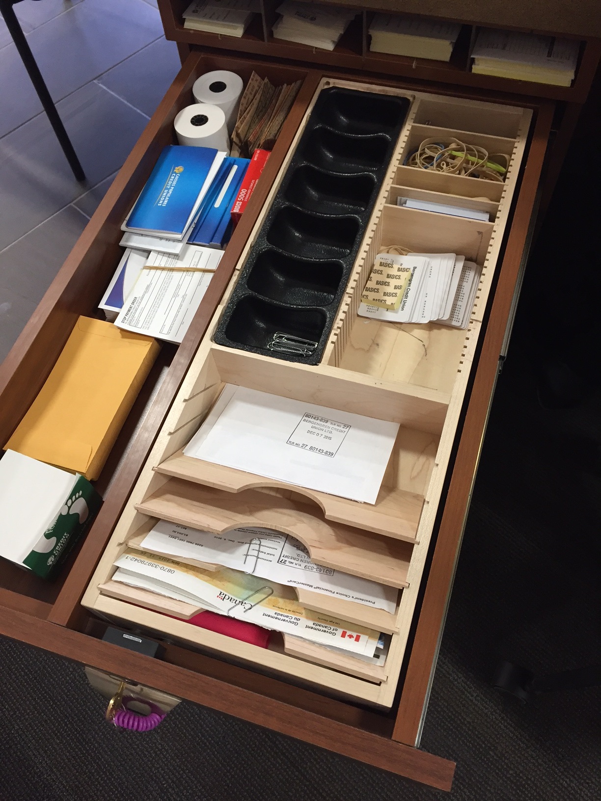 bank cashier teller drawer insert